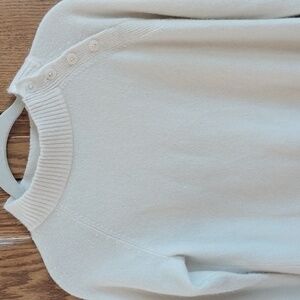 Talbots Vintage Women's Sz Petite‎ Mock Neck Sweater Cream Color Long Sleeves